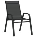 VidaXL Sztaplowane krzesła ogrodowe, 4 szt., czarne tworzywo textilene