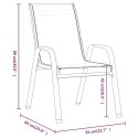 VidaXL Sztaplowane krzesła ogrodowe, 4 szt., czarne tworzywo textilene