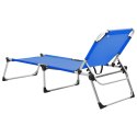 VidaXL Wysoki leżak dla seniora, składany, niebieski, aluminiowy