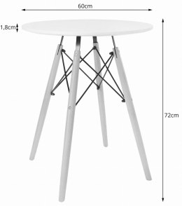 Stół TODI Okrągły 60cm - biały