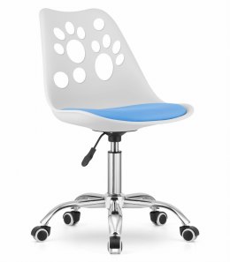 Krzesło obrotowe PRINT - biało-niebieskie