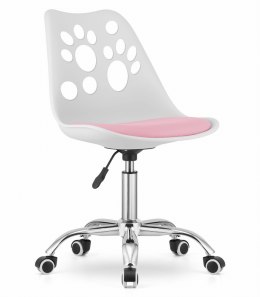 Krzesło obrotowe PRINT - biało-różowe