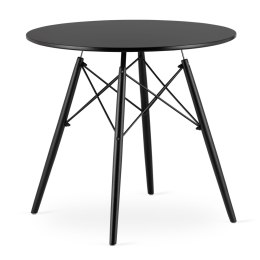 Stół TODI Okrągły 80cm - czarny / czarne nogi