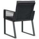 VidaXL Krzesła ogrodowe z poduszkami, 4 szt., czarne, polirattan