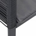 VidaXL Krzesła ogrodowe z poduszkami, 4 szt., czarne, polirattan