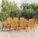 VidaXL Rozkładane krzesła ogrodowe, 8 szt., lite drewno tekowe