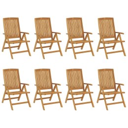 VidaXL Rozkładane krzesła ogrodowe, 8 szt., lite drewno tekowe