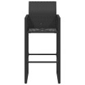VidaXL Ogrodowe krzesła barowe, 2 szt., czarne, polirattan