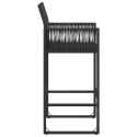 VidaXL Ogrodowe krzesła barowe, 2 szt., czarne, polirattan