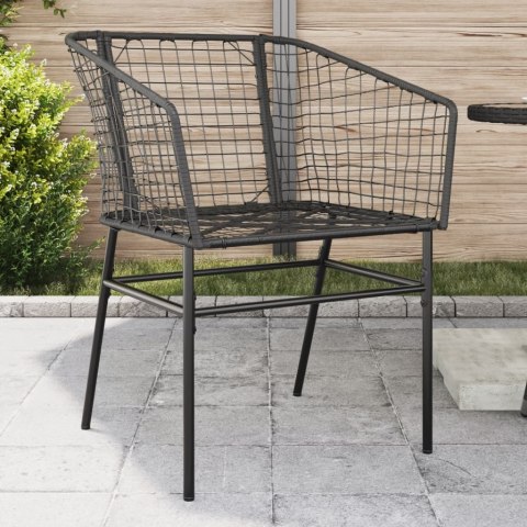 VidaXL Krzesła ogrodowe, 2 szt., czarne, polirattanowe