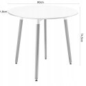 Zestaw stół okrągły KAMI 80cm + 4 krzesła MARK białe