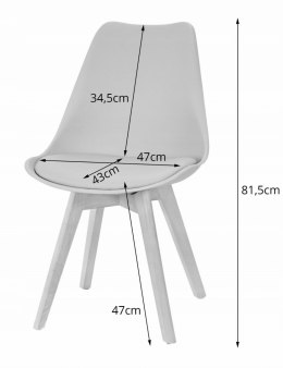 Zestaw stół okrągły TODI 60cm biały + 2 krzesła MARK szare
