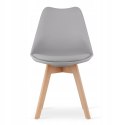 Zestaw stół okrągły TODI 60cm biały + 2 krzesła MARK szare