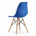 Zestaw stół okrągły TODI 60cm biały + 2 krzesła OSAKA niebieskie