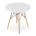 Zestaw stół okrągły TODI 80cm biały + 3 krzesła OSAKA szare