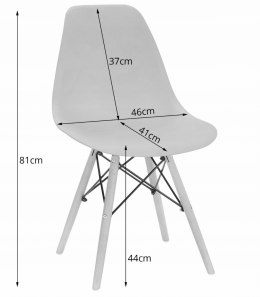 Zestaw stół okrągły TODI 80cm biały + 4 krzesła OSAKA niebieskie