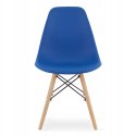 Zestaw stół okrągły TODI 80cm biały + 4 krzesła OSAKA niebieskie
