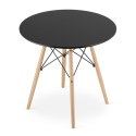 Zestaw stół okrągły TODI 80cm czarny + 4 krzesła OSAKA czarne