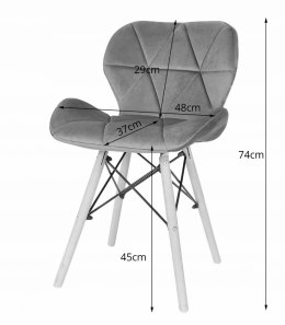 Zestaw stół prostokątny ADRIA 120x80 biały + 4 krzesła LAGO szare
