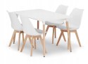 Zestaw stół prostokątny ADRIA 120x80 biały + 4 krzesła MARK białe
