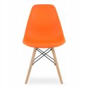Zestaw stół okrągły TODI 80 biały + 3 krzesła OSAKA pomarańczowe