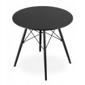 Zestaw stół okrągły TODI 80 czarny + 4 krzesła MARK czarne