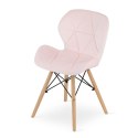 Zestaw stół okrągły TODI 80cm biały + 4 krzesła LAGO różowe