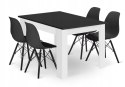 Zestaw stół prostokątny 120x80 czarno-biały + 4 krzesła OSAKA czarne