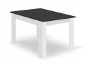 Zestaw stół prostokątny 120x80 czarno-biały + 4 krzesła OSAKA czarne