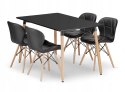 Zestaw stół prostokątny ADRIA 120x80 czarny + 4 krzesła LAGO czarne ekoskóra