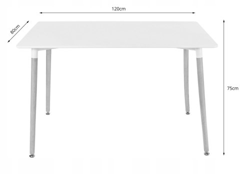 Zestaw stół prostokątny ADRIA 120x80 czarny + 4 krzesła MARK czarne