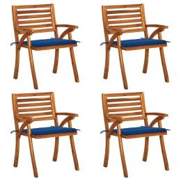 VidaXL Krzesła ogrodowe z poduszkami, 4 szt., lite drewno akacjowe