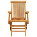 VidaXL Krzesła ogrodowe z czarnymi poduszkami, 8 szt., drewno tekowe