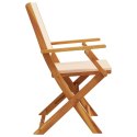 VidaXL Składane krzesła ogrodowe, 6 szt., beżowa tkanina i drewno