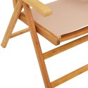 VidaXL Rozkładane krzesła ogrodowe, 4 szt., tkanina taupe i drewno
