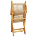 VidaXL Składane krzesła ogrodowe, 8 szt., beżowe, lite drewno akacjowe