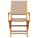 VidaXL Składane krzesła ogrodowe, 8 szt., tkanina taupe i drewno