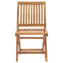 VidaXL Krzesła ogrodowe, 2 szt., czarne poduszki, drewno tekowe