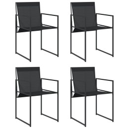 VidaXL Krzesła ogrodowe, 4 szt., czarne, stal i textilene