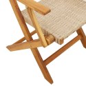 VidaXL Składane krzesła ogrodowe, 4 szt., beżowy polirattan i drewno