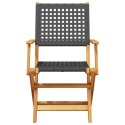 VidaXL Składane krzesła ogrodowe, 4 szt, czarny polirattan i drewno