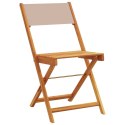 VidaXL Składane krzesła ogrodowe, 4 szt., tkanina taupe i drewno