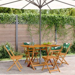 VidaXL Składane krzesła ogrodowe, 4 szt., zielona tkanina i drewno