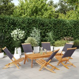 VidaXL Składane krzesła ogrodowe, 6 szt., antracytowa tkanina i drewno