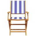 VidaXL Składane krzesła ogrodowe, 6 szt., niebiesko-biała tkanina
