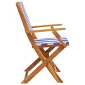VidaXL Składane krzesła ogrodowe, 6 szt., niebiesko-biała tkanina