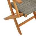 VidaXL Składane krzesła ogrodowe, 6 szt., szare, polirattan i drewno