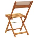 VidaXL Składane krzesła ogrodowe, 6 szt., tkanina taupe i drewno