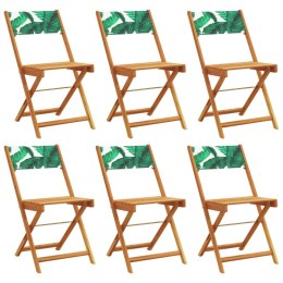 VidaXL Składane krzesła ogrodowe, 6 szt., zielona tkanina i drewno