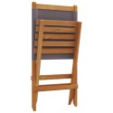 VidaXL Składane krzesła ogrodowe, 8 szt., antracytowa tkanina i drewno